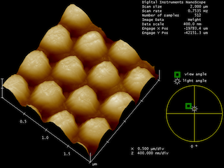 AFM plot on nanopatterned stamp